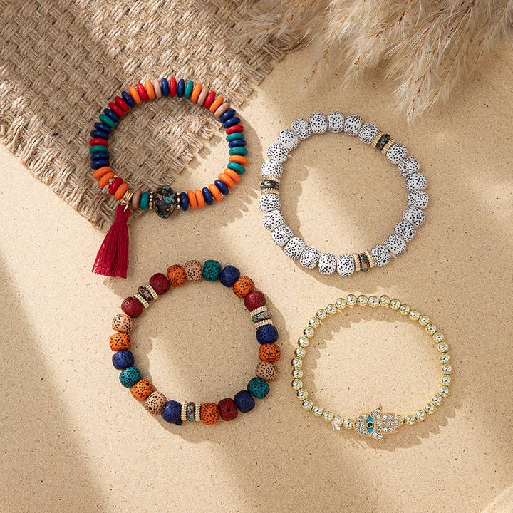 Gemscape UK – wholesale Beaded bracelet – Natural Stone Handmade Beaded Bracelet Adjustable Band Gift4