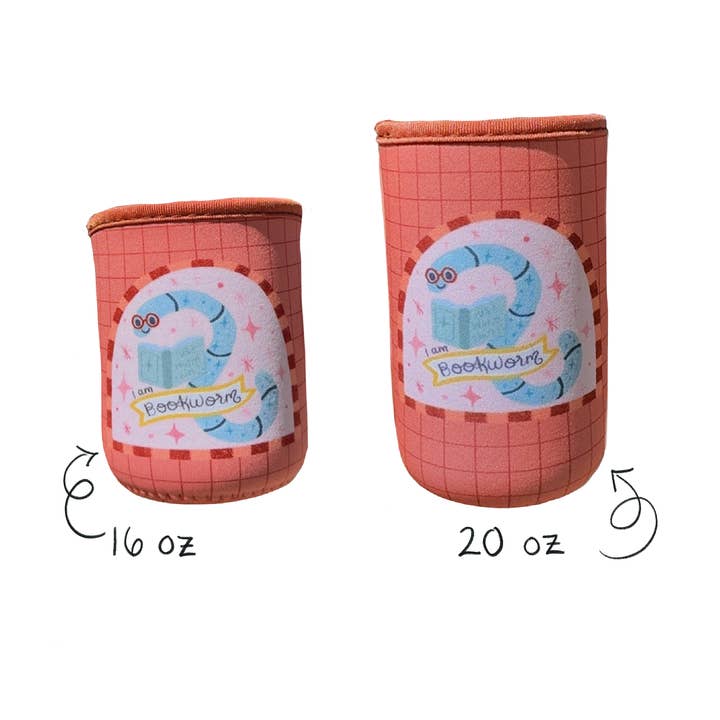 Bookworm Drink/Ice Cream Neoprene Sleeve for wholesale by Doohickle Designs