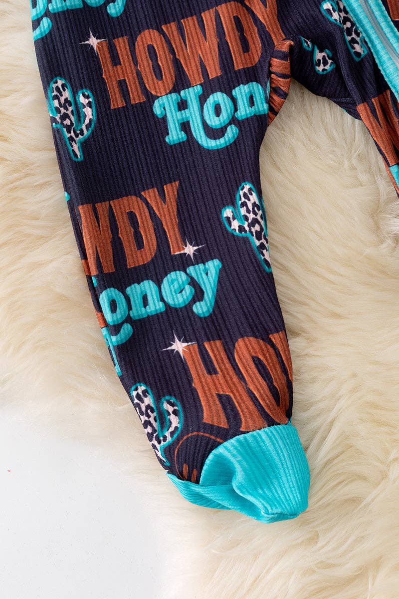 Kids Charm Online - Wholesale Jumpsuit - Baby - Howdy Honey" Black baby bodysuit with footie. RPB50299 AMY2