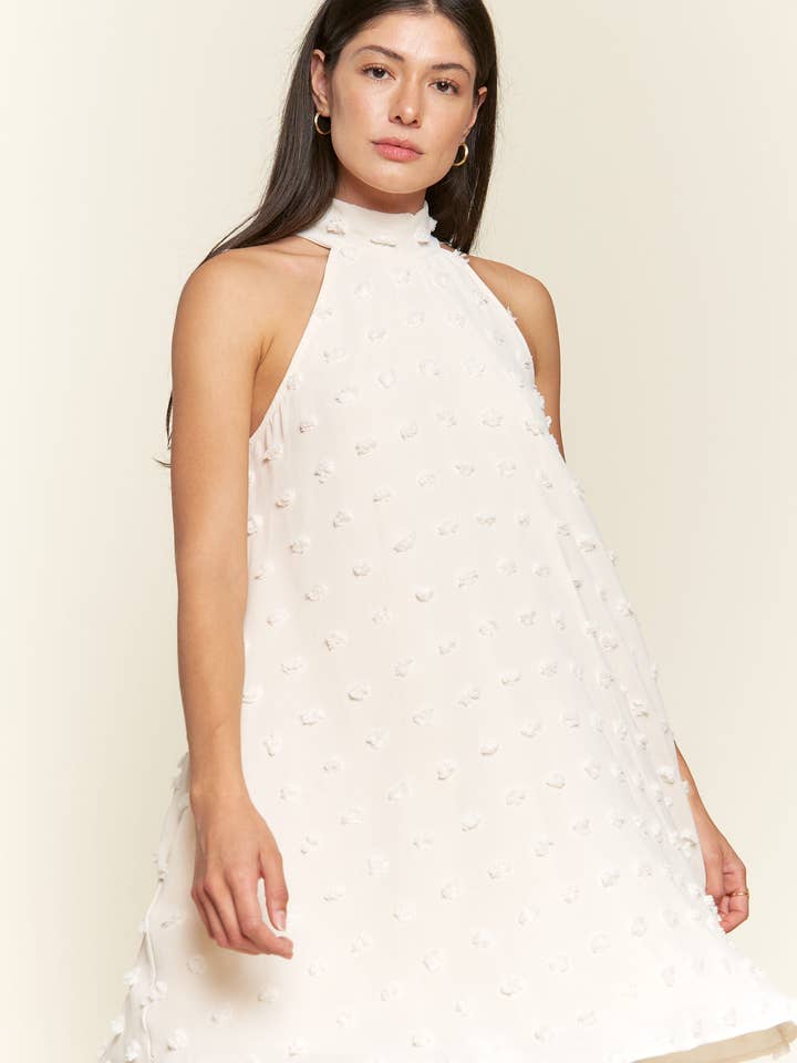 ABITO CON SCOLLO ALL'AMERICANA A POIS KRD4276-5 per la vendita all'ingrosso da parte di JADE BY JANE