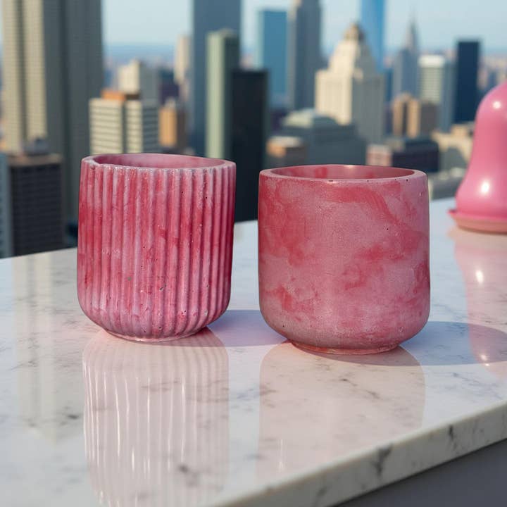 Colourfuljoy Designs - Wholesale Jar/Filled Candle - Red Cement Candle Jar – Modern Rustic Planter or Candle jar6