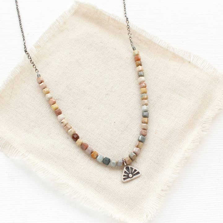 Sun Rise Rainbow Agate Necklace for wholesale by Sarah DeAngelo