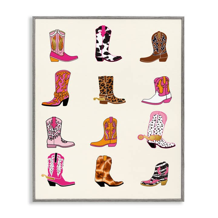 Stupell Industries - Wholesale Wall Sign - Bright Cowboy Boots & Spurs - Framed Wall Art20