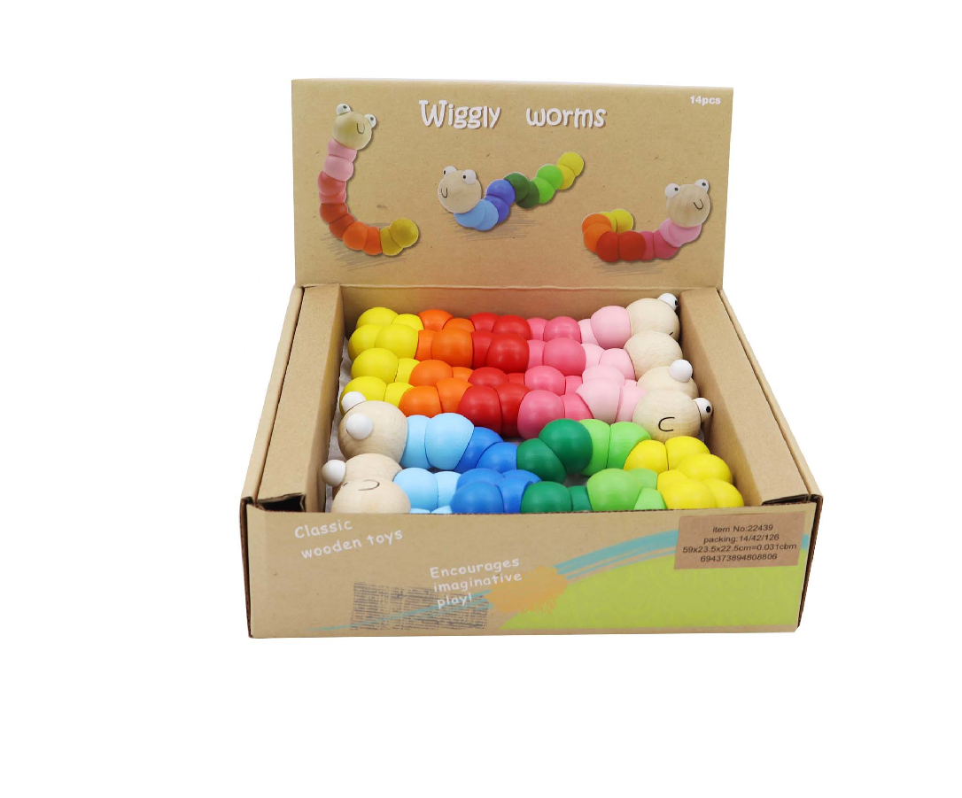 ToysLink - Wholesale Wood Toy - Kids - Joint Worm 14Pcs/Inner1