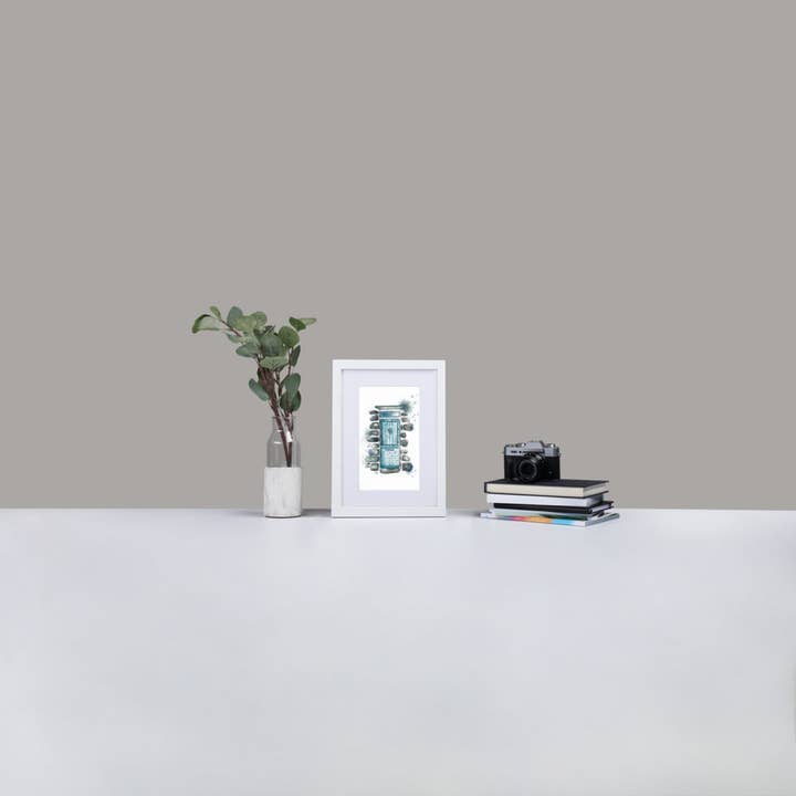 The Lucky Door - Aquarelle française - Poster encadré en papier mat avec tapis pour la vente par The Shamal