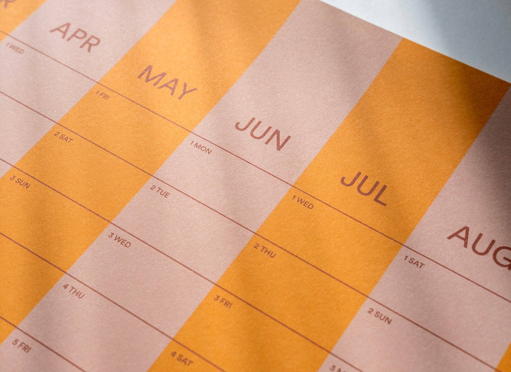 Yearcalendar - Vente Calendrier - Calendrier rayé 2026 70 x 100 cm5