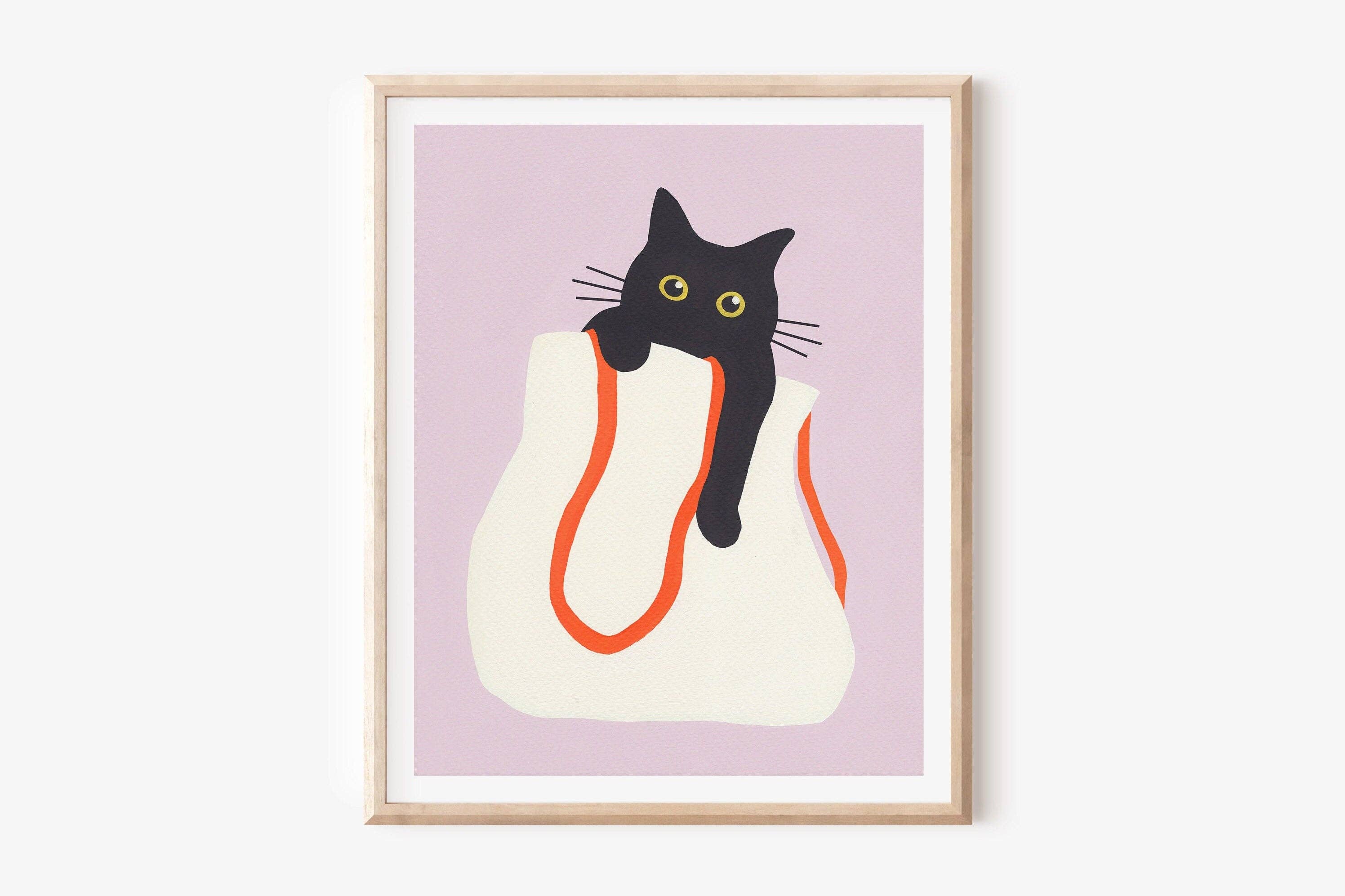 Jen Wang Studios - Wholesale Art Print - Cat in Bag Art Print1