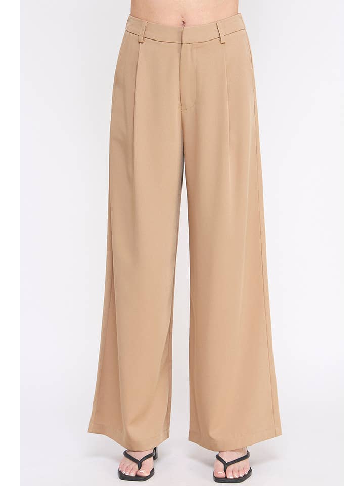 Allie Rose - Wholesale Pants - Women's - Pleat Front Drapey Twill Trouser Pant5