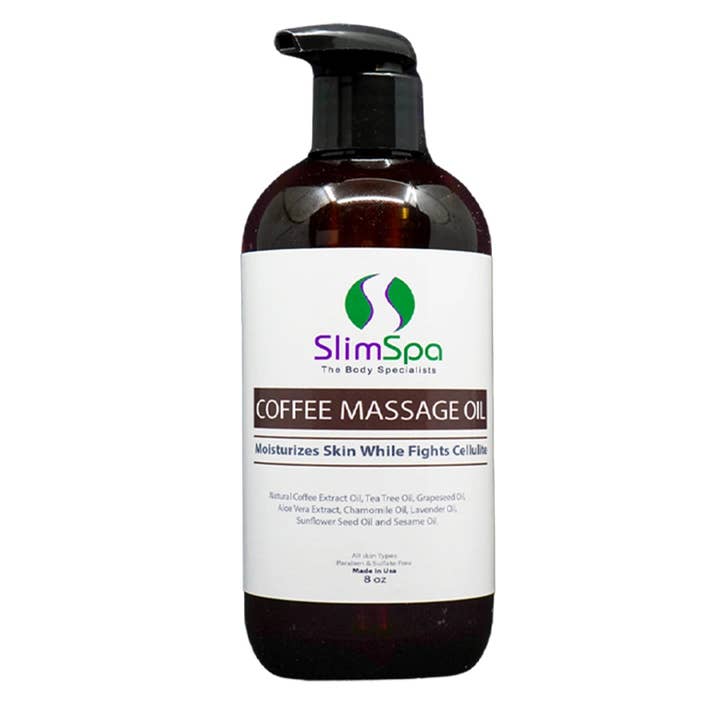 Coffee Body Massage Oil 8oz for wholesale by SlimSpa The Body Care Specialists