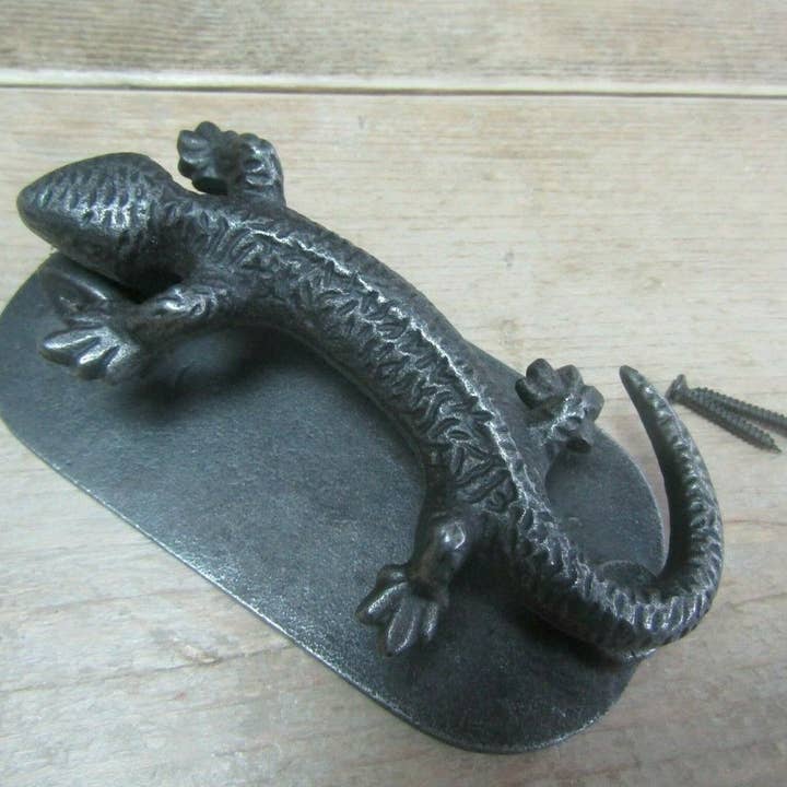 Lizard Door Knocker Antique Iron for wholesale by IronmongeryWorld
