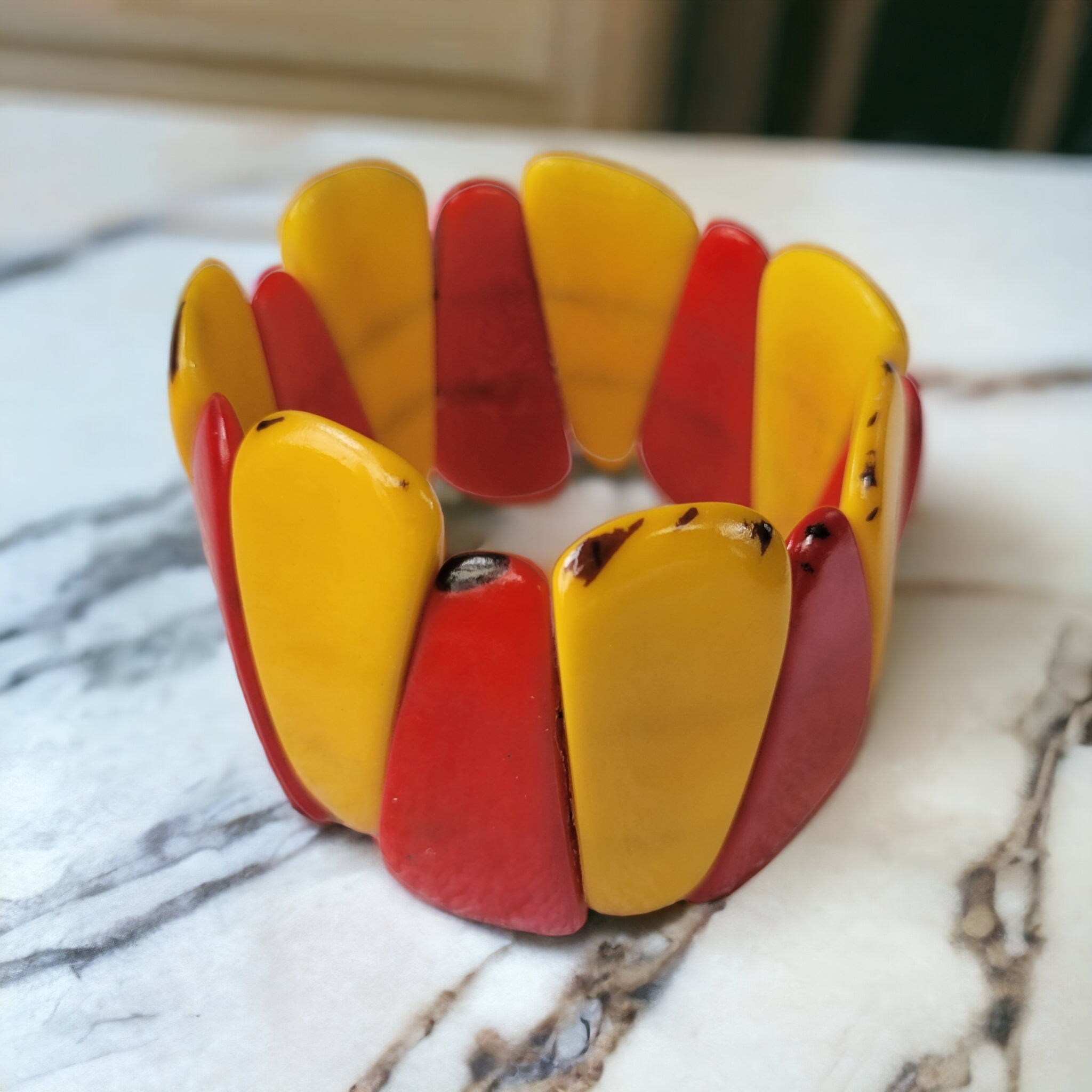 Organic jewelry by Allie - Wholesale Beaded Bracelet - Trapezoidal tagua nut bracelet mod style1