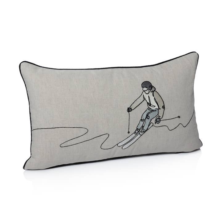 Suvretta Leinen Besticktes Lendenkissen für den Großhandel von Zodax