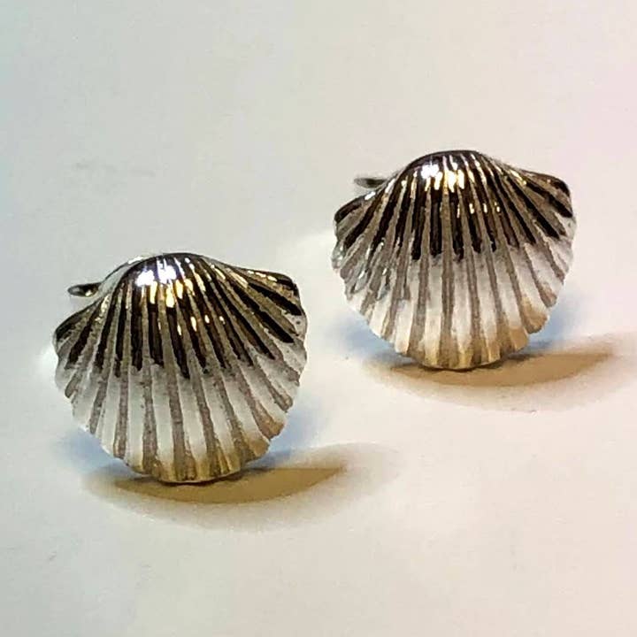 Brinco de molusco de prata esterlina por atacado de Fishgirl Designs