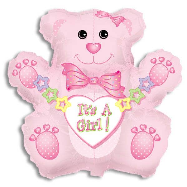 Jumbo Foil Balloon - It's a Girl 32 Inch Bear for wholesale by Kelli's