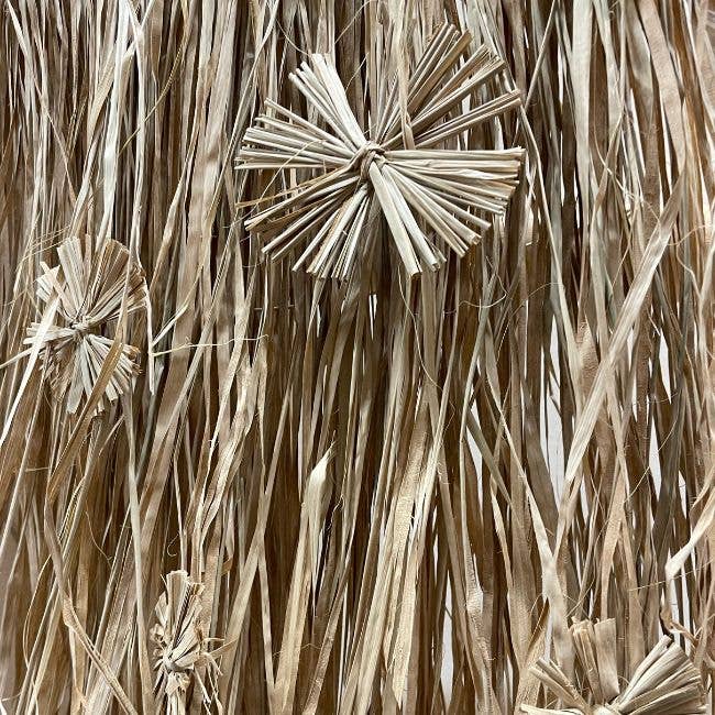 ByBazz – Engroshandel Pyntekvast – Væghængt dekoration af græs med blomster2