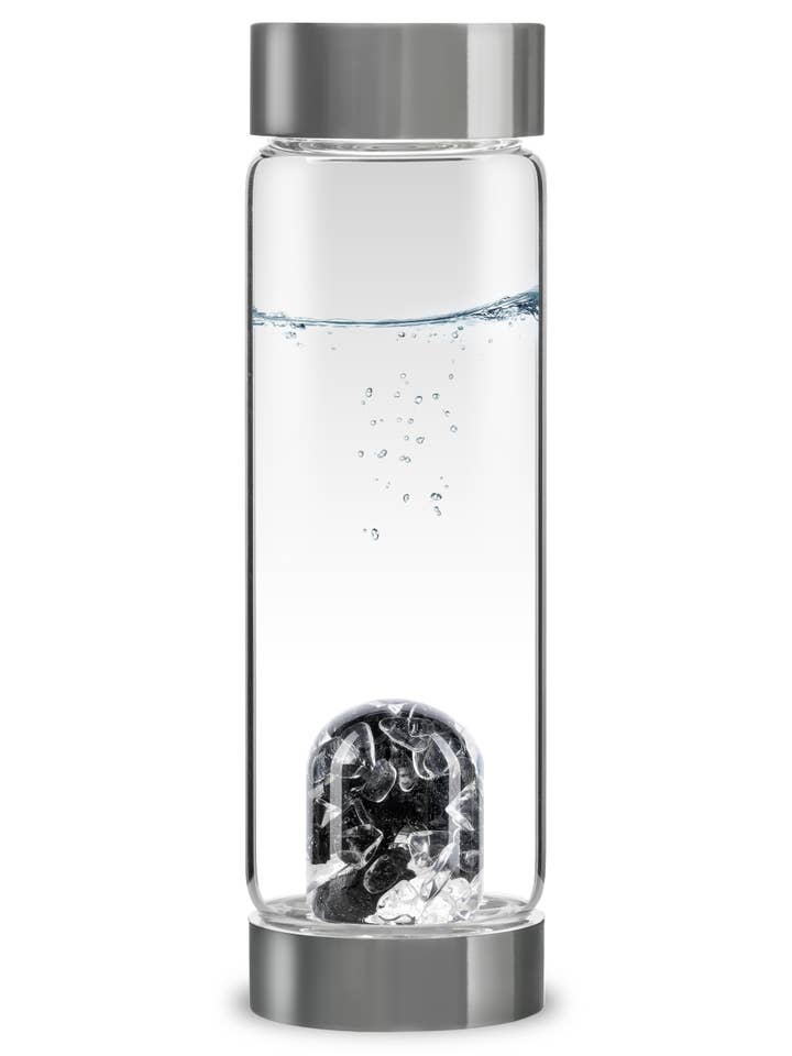 Bouteille d'eau VIa Crystal | VISION avec shungite et quartz transparent pour la vente par VitaJuwel USA