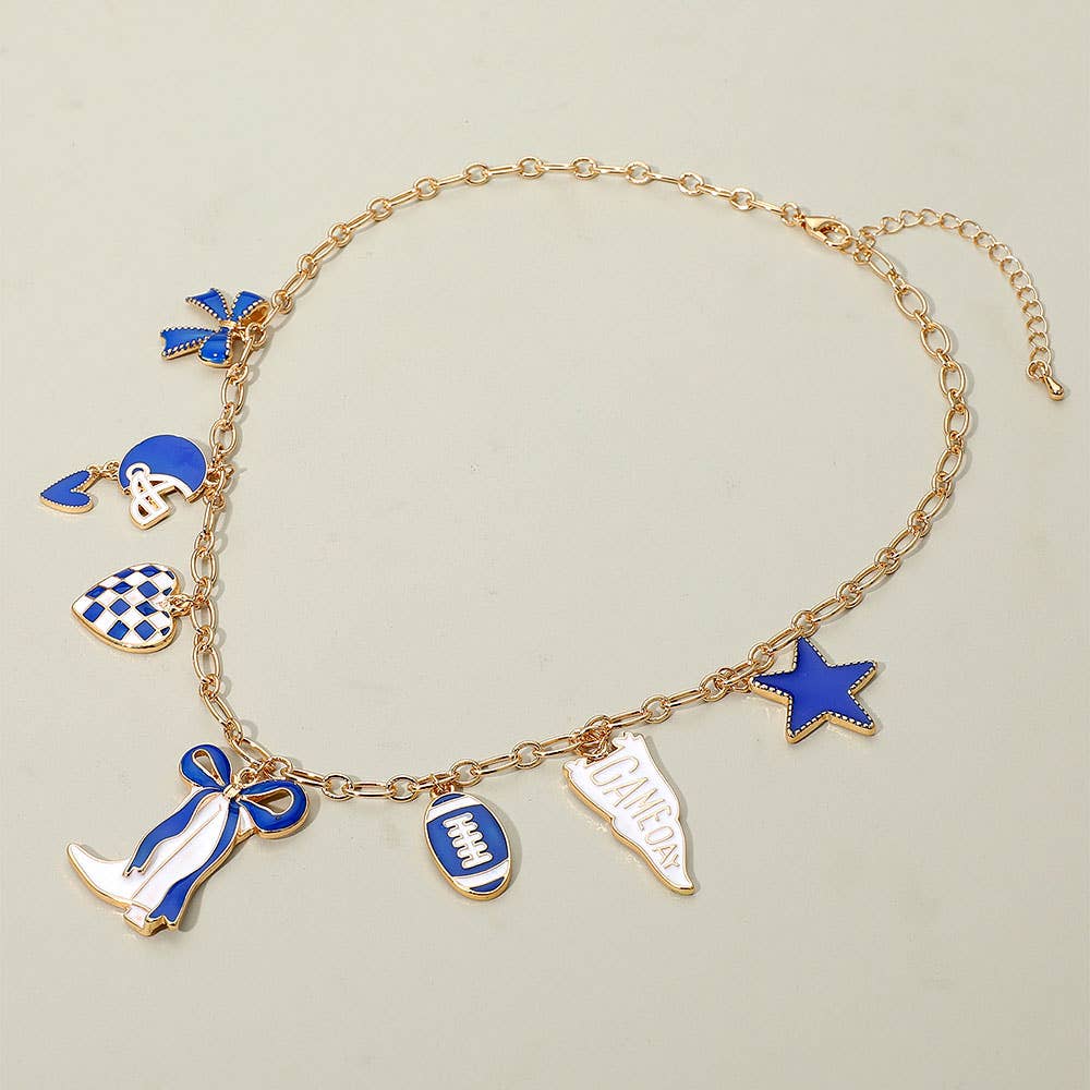 Sensibling Corp. - Wholesale Pendant/Charm Necklace - Game Day Football Theme Charm Station Necklace19