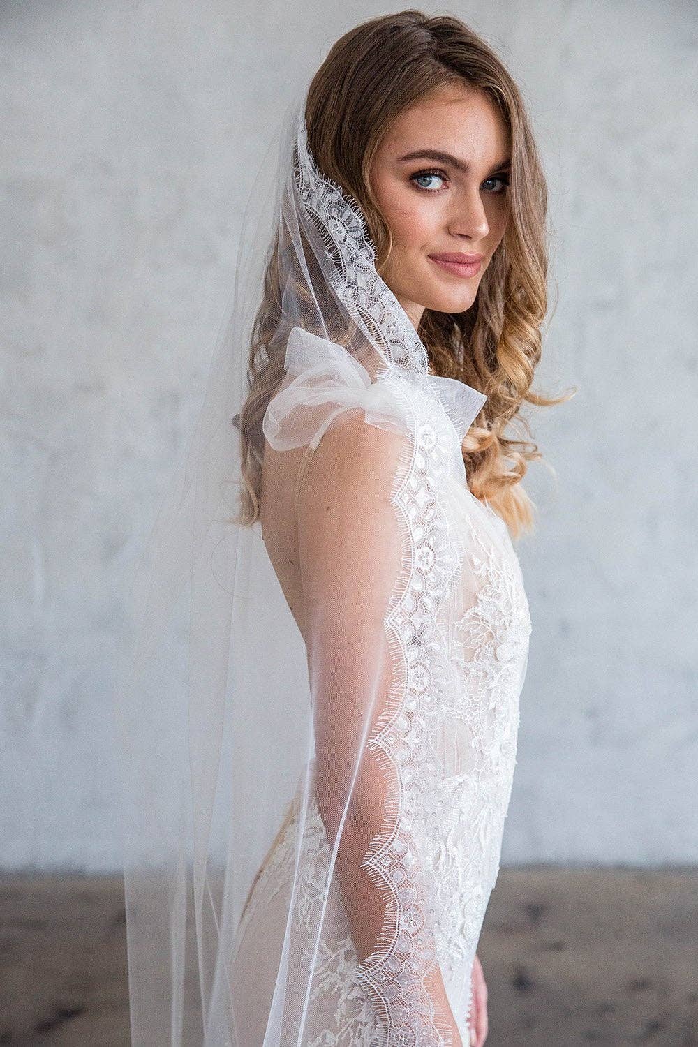 Brides & Hairpins - Wholesale Veil - Women's - HENRI FLOOR LENGTH VEIL - SCALLOPED LACE EDGE4