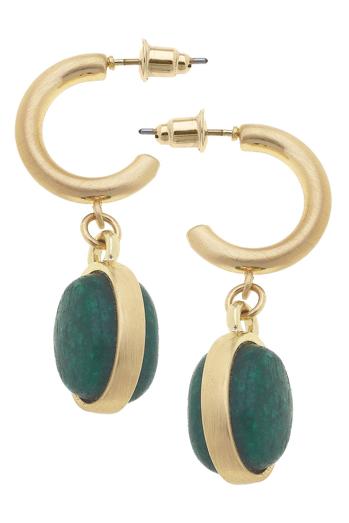 Canvas Style - Wholesale Hoop Earrings - Caroline Gemstone Drop Hoop Earrings2