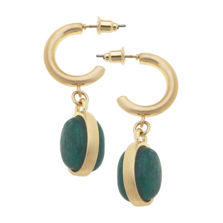 Canvas Style - Wholesale Hoop Earrings - Caroline Gemstone Drop Hoop Earrings2