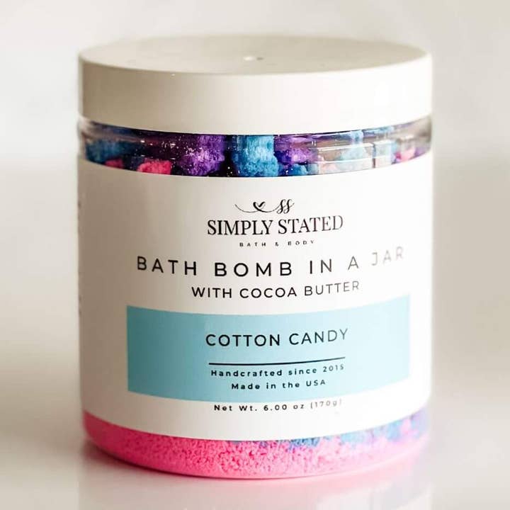 Cotton Candy Bath Bomb Powder for wholesale by Simply Stated Bath & Body