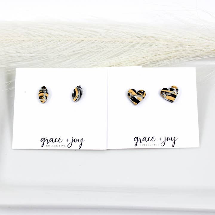 Pittsburg Football Stud Earring, Acrylic Earrings for wholesale by Grace + Joy Collective