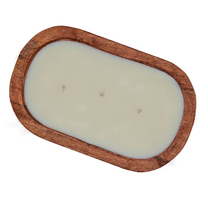 Forever Green Art – wholesale Jar/filled candle – Petite Wood Bowl Candle2