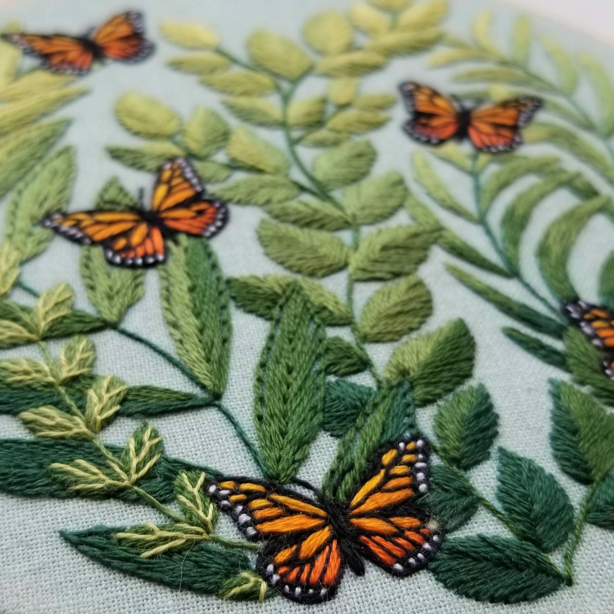Jessica Long Embroidery - Wholesale Embroidery/Cross Stitch Supplies - "Love Grows" butterfly hand embroidery kit1