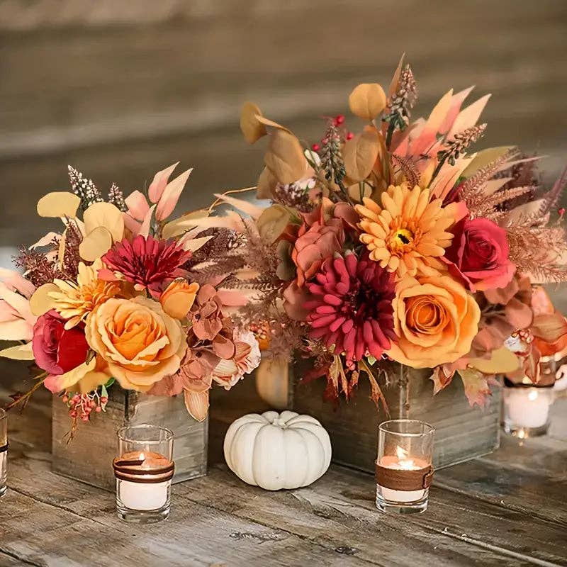 Huis Van Merken - Wholesale Artificial Flowers - Vintage Silk Flower Bouquet – Table Centerpiece for Christmas & Special Occasions0