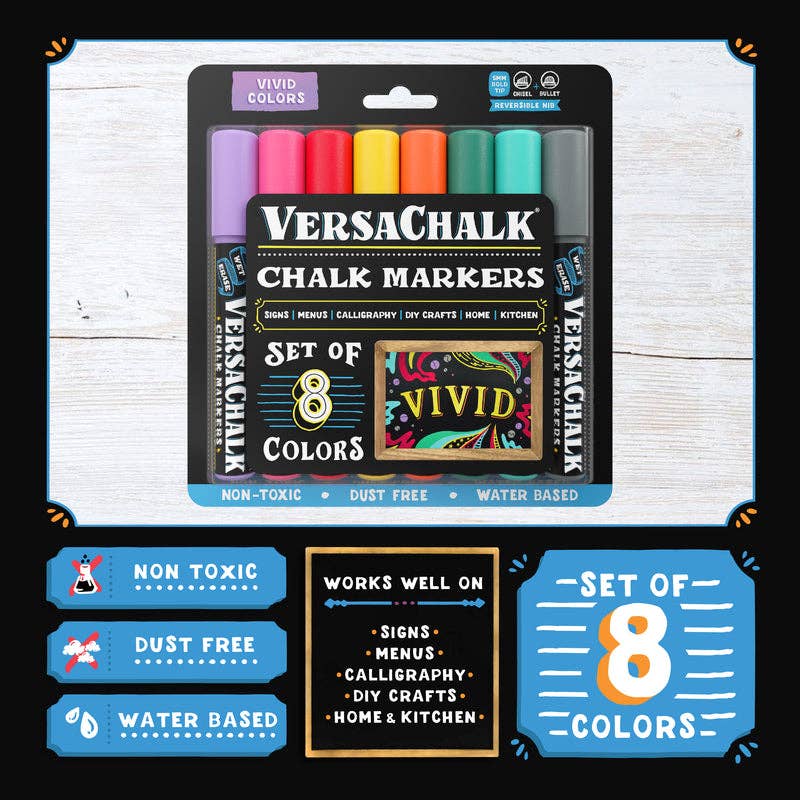 VersaChalk – Caneta hidrográfica por atacado – Marcadores de Giz Líquido Vivos VersaChalk4