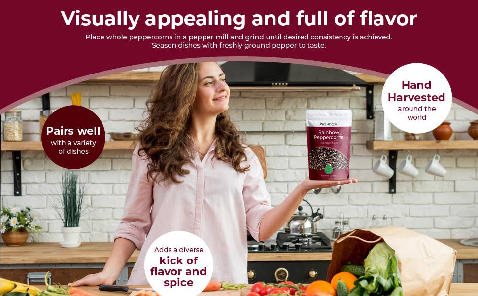 VIVA DORIA INC. - Wholesale Pepper/Peppercorns - Rainbow Peppercorns Blend For Grinder Refill5