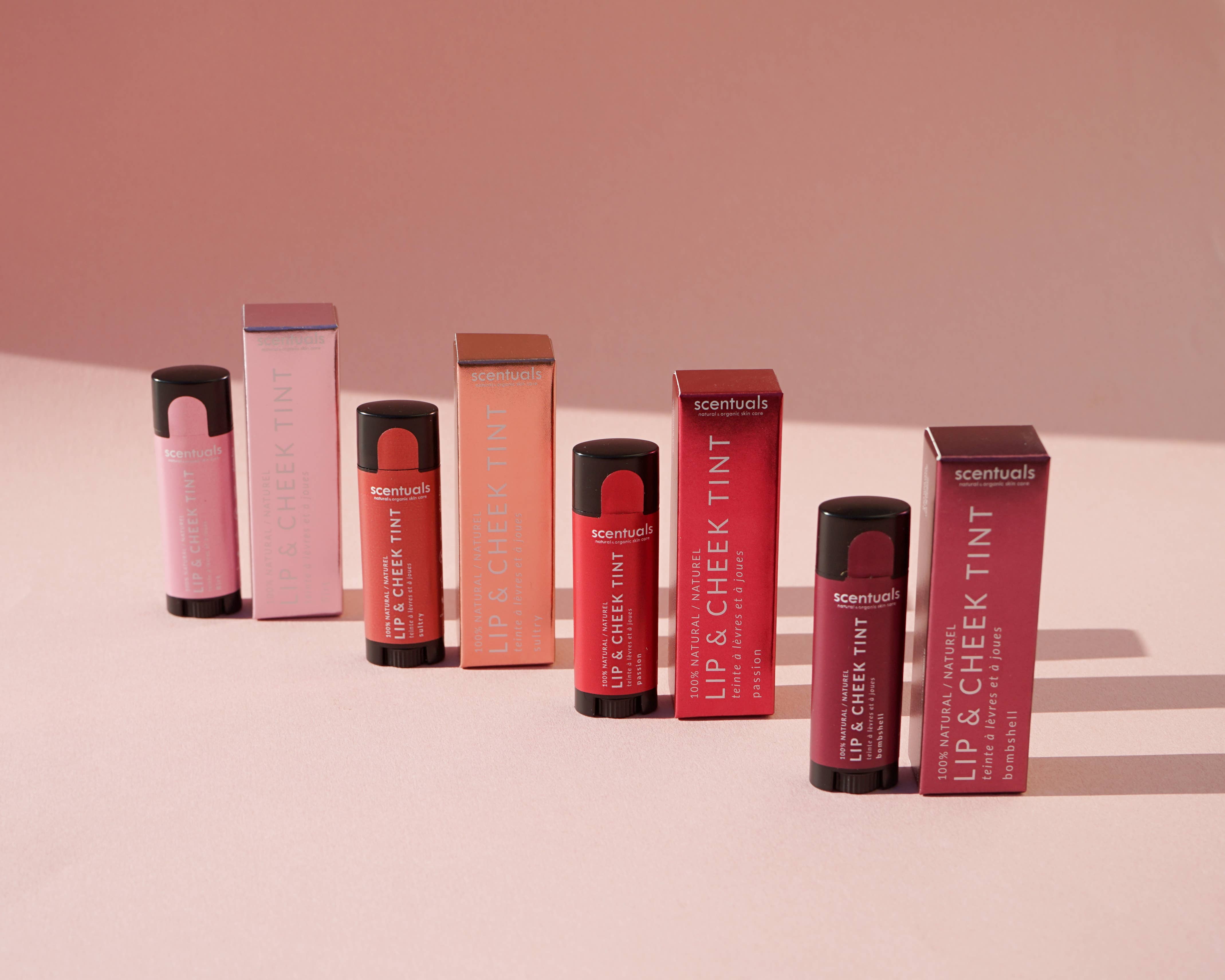 Scentuals Natural & Organic Skin Care - Vente Encres à lèvres - Teinte des lèvres et des joues - Passion2