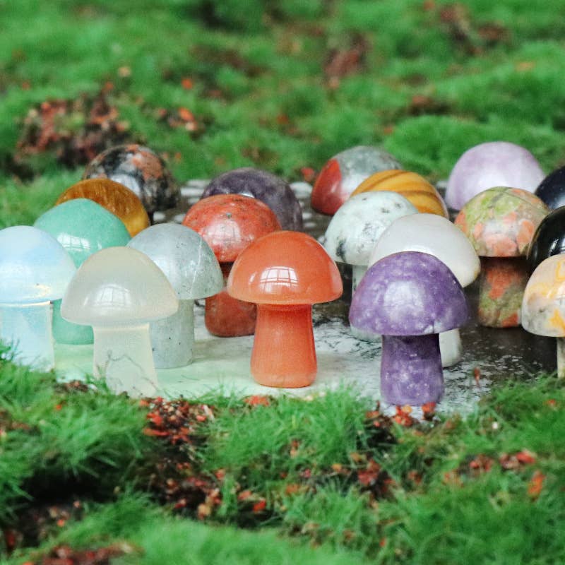 Gypsy Soul - Wholesale Spiritual Stone/Crystal - Mini Crystal Mushroom Gemstone - Assortment 24 Pcs1