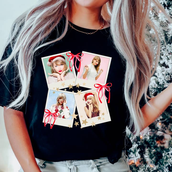 Gia Gifts Boutique - Wholesale T-Shirt (Graphic) - Women's - Christmas Taylor Swift Santa Coquette Graphic Tee Swiftie