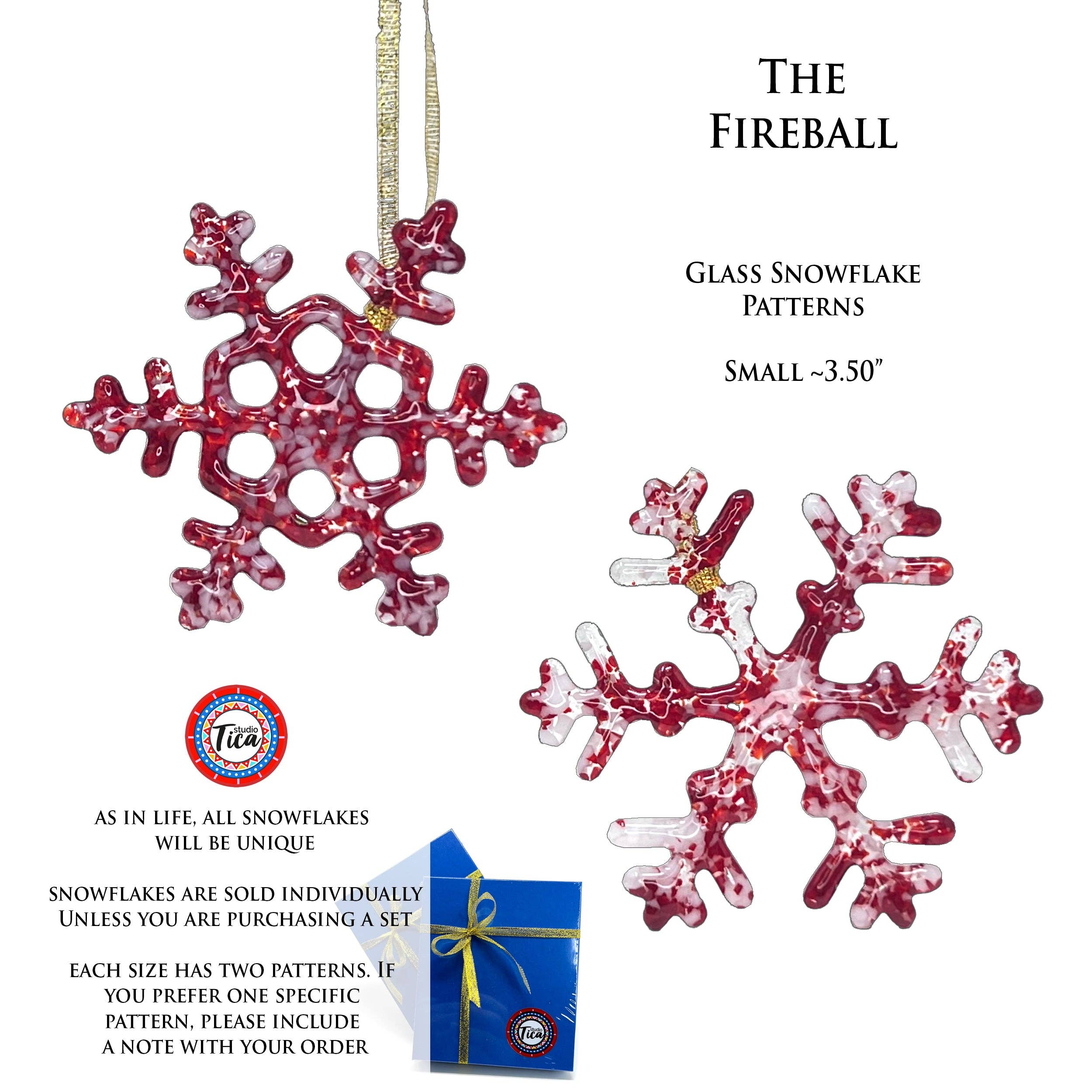 studioTica - Wholesale Ornament - Handmade Glass Snowflake - Fireball13