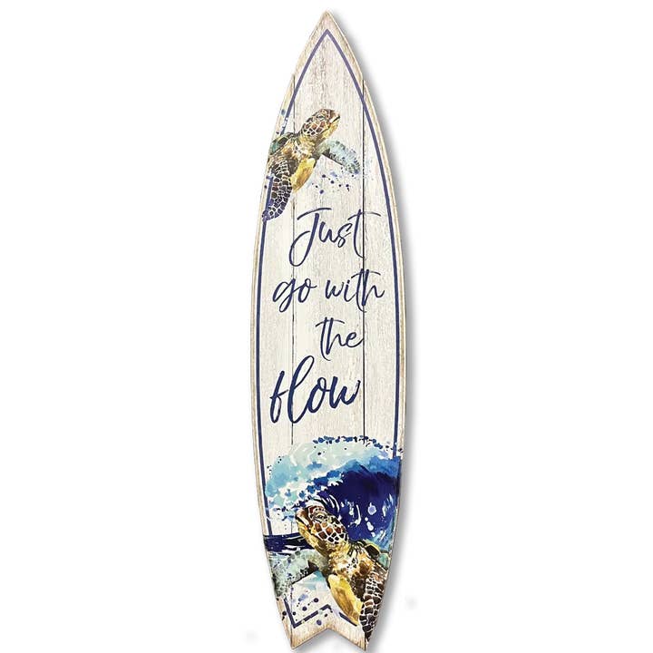 SURF BOARD WALL ACCENT GO WITH THE FLOW for wholesale by Jarmz Designs