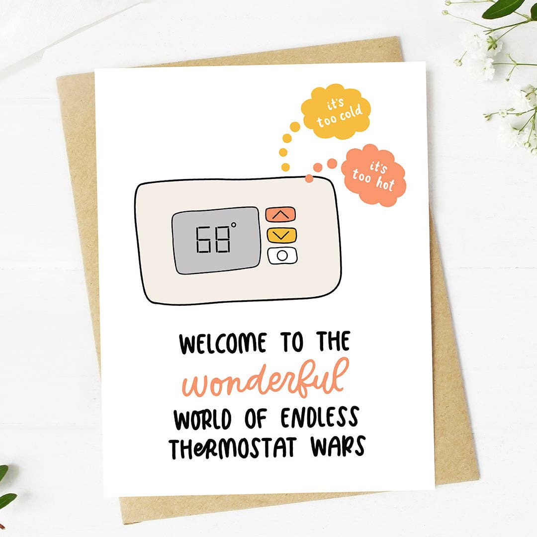 Big Moods - Wholesale Wedding Card - "Welcome to the endless thermostat war" Funny Wedding Card3