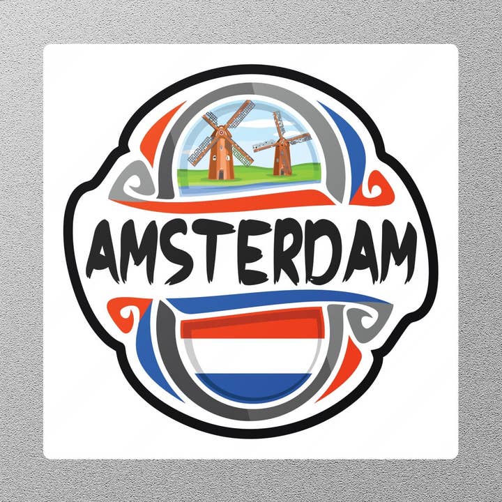 Amsterdam Travel Sticker for wholesale by GraffMerch.com