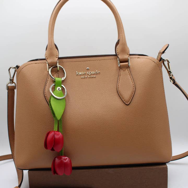 Sunflower Handmade leather inc – Porta-chaves - Mulher por atacado – porta-chaves de couro em forma de tulipa, acessório de bolsa, amuleto de mala12