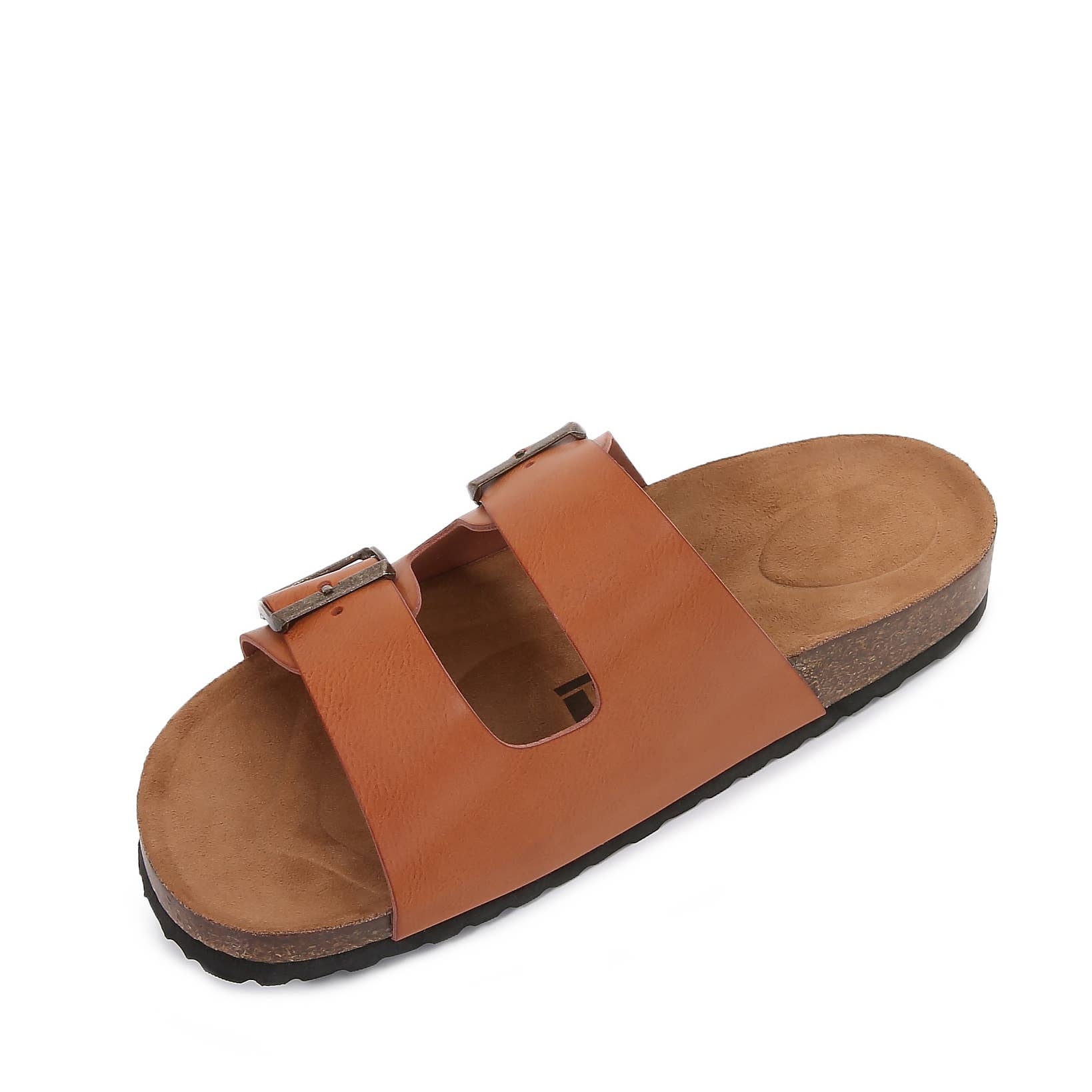 Donkerrood Zachte kurk sandalen met dubbele band en schuifzool voor groothandel op Faire24