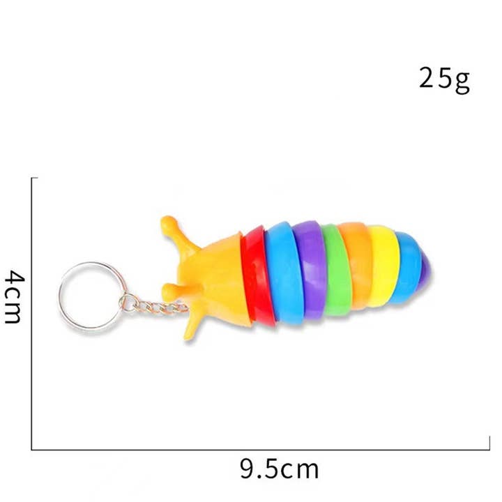 PR GROUPS LLC – Engroshandel Nøglering - Børn – Farverig Snegle Fidget Nøglering - Assorterede