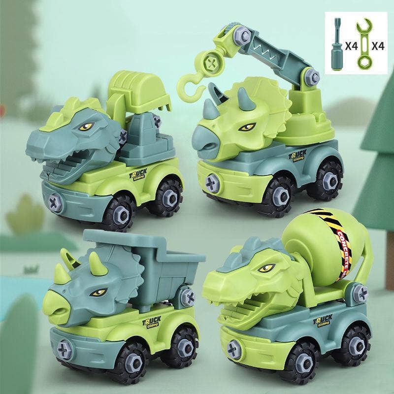 KiddieKickz - Wholesale Toy Car/Truck - Kids - Children's Dinosaur Construction Vehicle Excavator DIY Toys9