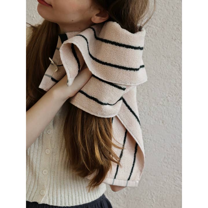 INSPECIAL HOME - Wholesale Bath Towel - 100% Cotton Retro Earthy-tone Pinstripe Soft Plush Towel 24