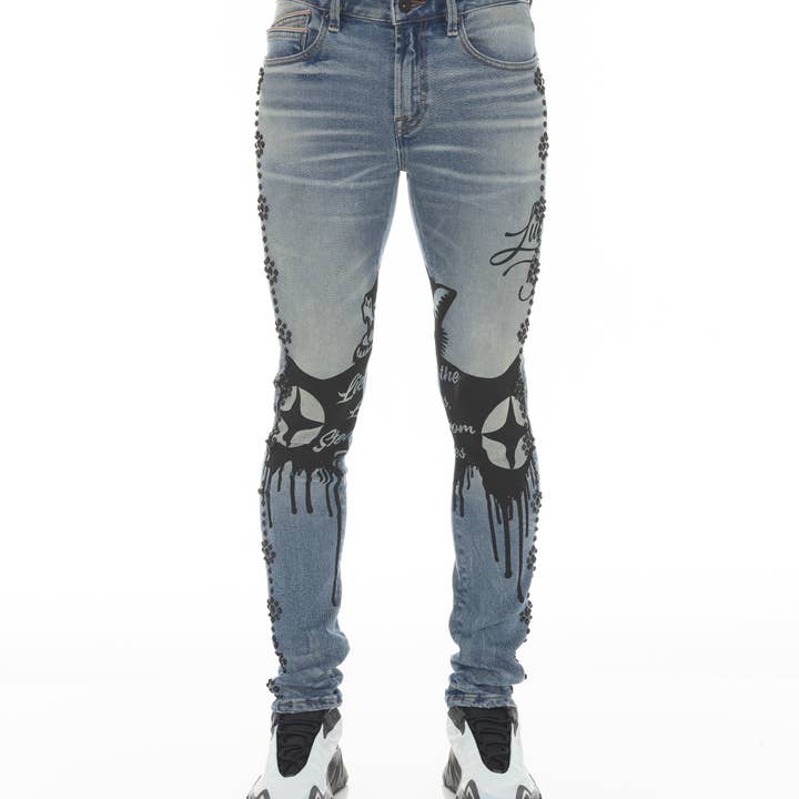 PUNK SUPER SKINNY IN ACID LUCKY BASTARD for wholesale by Cult of Individuality