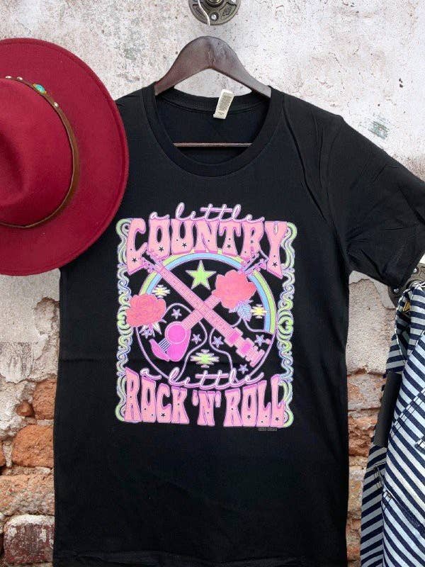 Maglietta grafica da donna BC Little Country Rock N Roll per la vendita all'ingrosso da parte di L&B Life
