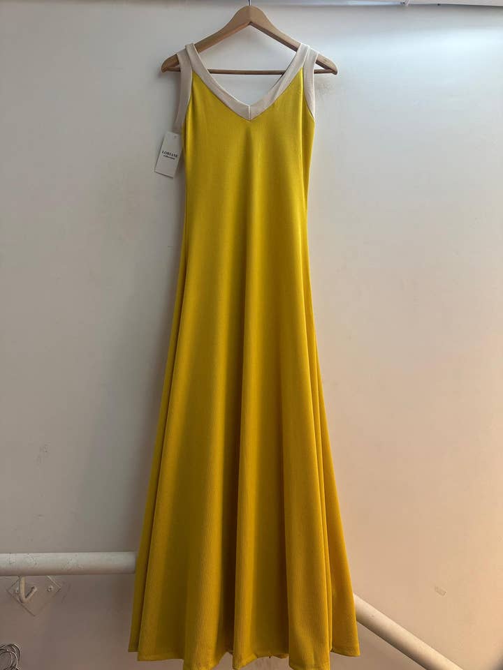 LORIANE - Vendita all'ingrosso Vestito - Donna - 9655 Abito lungo bicolore con spalline9