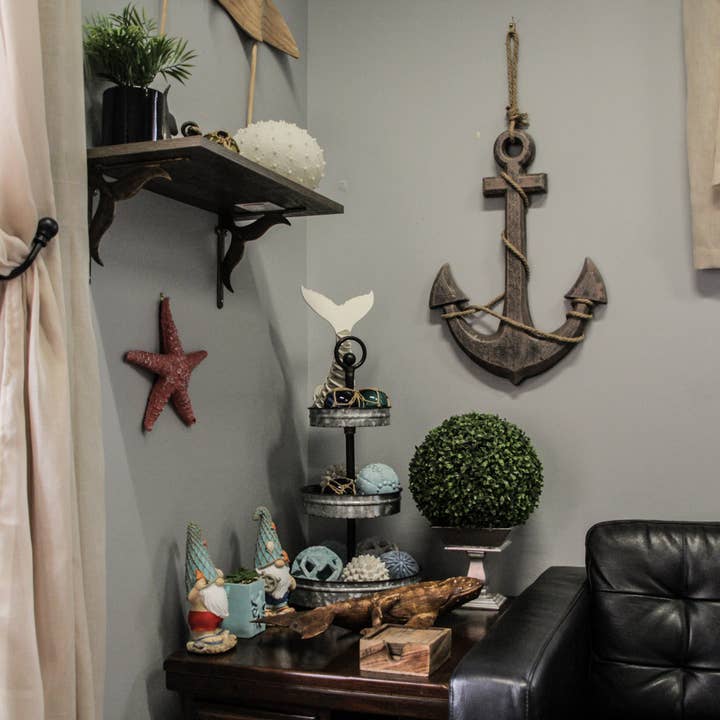 Zeckos – wholesale Dimensionell/3D-väggkonst – Naturligt brunt skepp ankare och rep nautisk väggbonad4