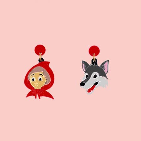 Marronynegro - Wholesale Dangle Earrings - Red Riding Hood Methacrylate Earrings0