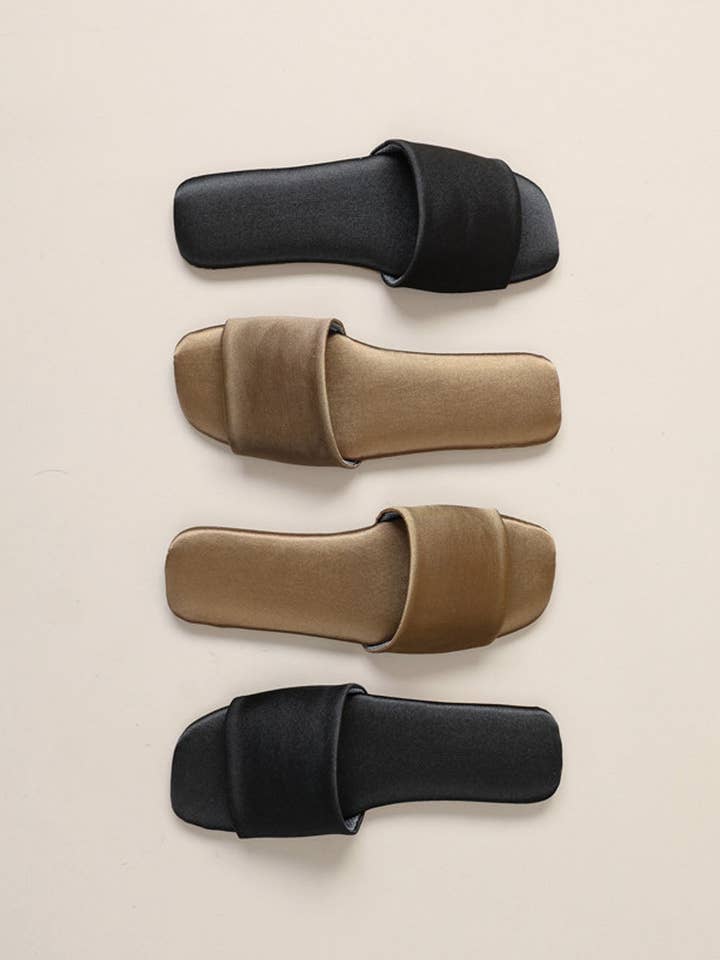 Eleganta enfärgade satintofflor med öppen tå DP25F915 för wholesale av Dipped Shop