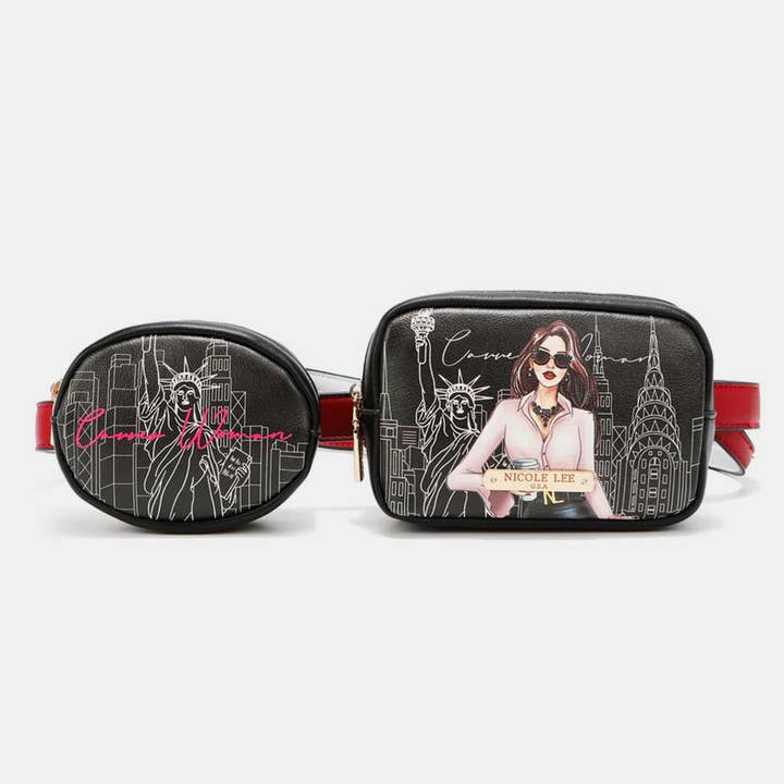 Beyond Apparel - Wholesale Belt Bag - Women's - Nicole Lee USA Double Pouch Fanny Pack